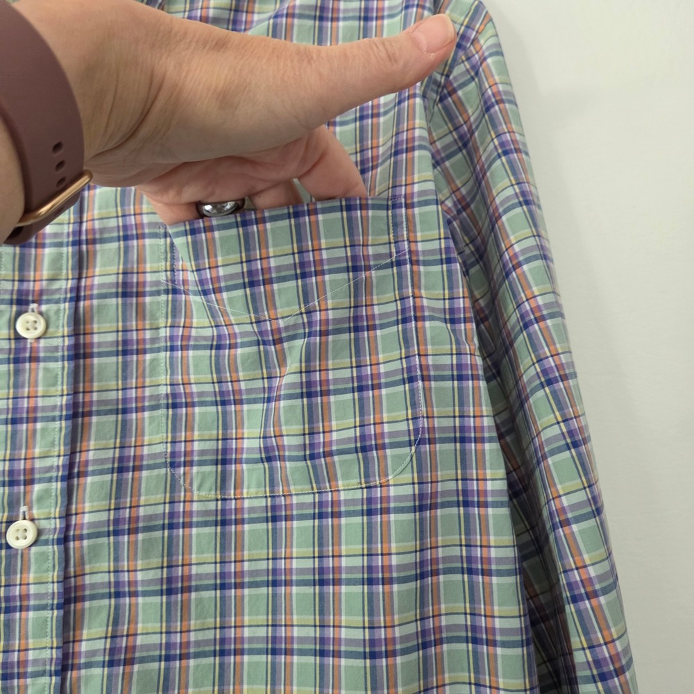 Ralph‎ Lauren Button Down Shirt Green Multi Plaid Cotton Mens L - Picture 4 of 7